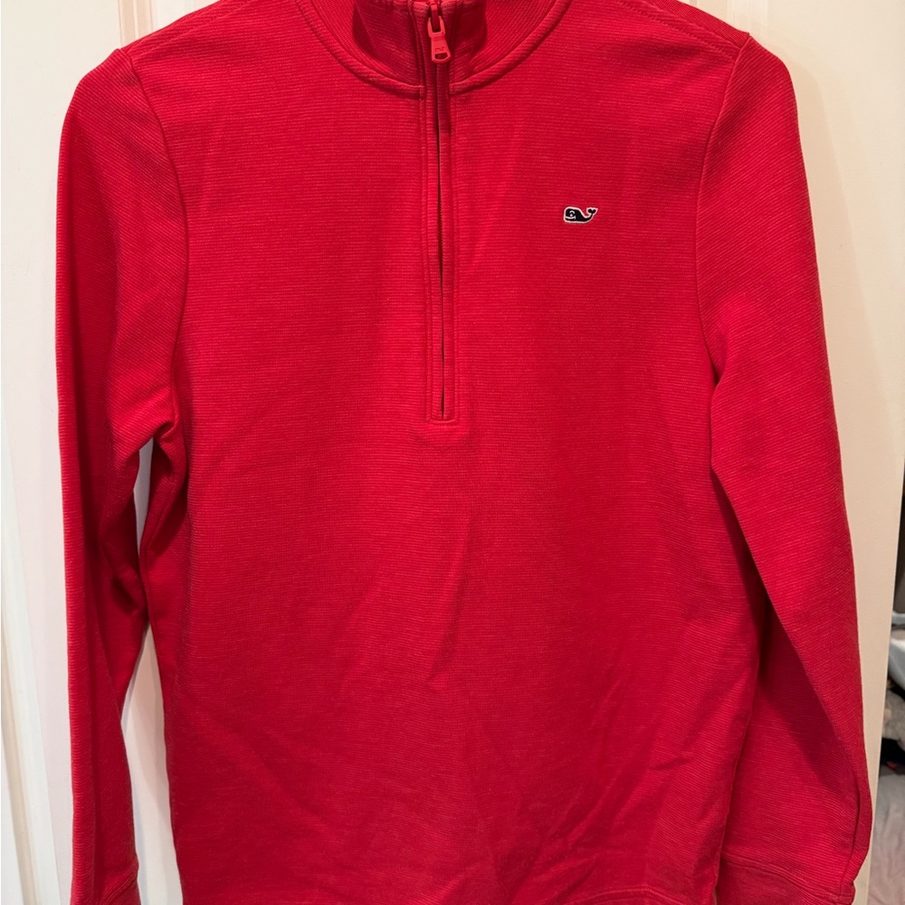 Vineyard Vines Kids Red Quarter-Zip Shirt - Sz L (16)
